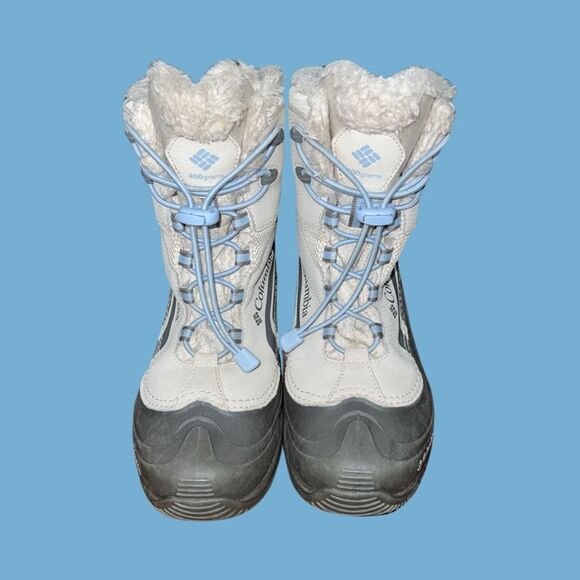 Columbia Unisex Youth Fawn/Faded Sky Bugaboot Plus Iv Omni-Heat Snow Boot Size 7 - Picture 2 of 7